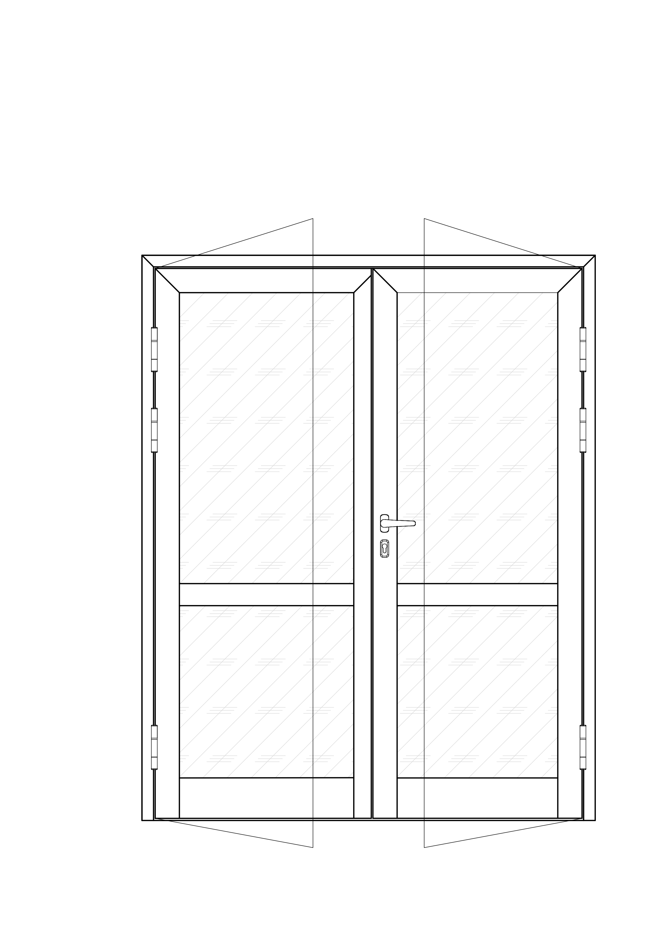 Дверь ASG70E Двустворчатая, цокольная